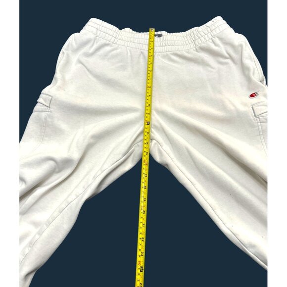 Champion Men's XL White Fleece Sweatpants with Elastic Waist & Pockets - Picture 4 of 7